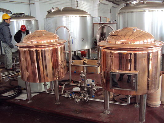 качество  Automatic Red Copper Brewing Equipment Small Scale Brewery For Pub Draft завод